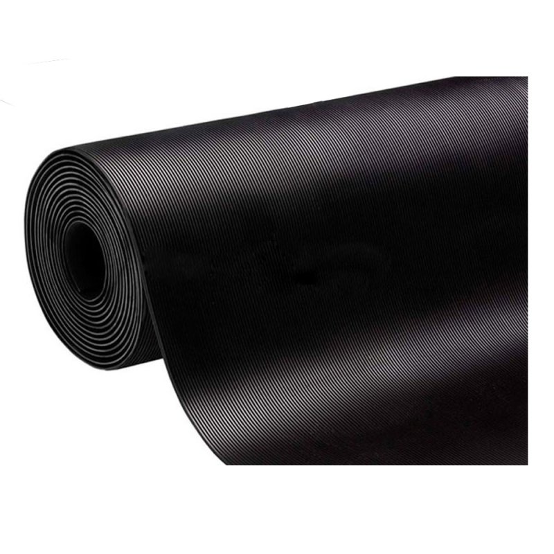 SBR NBR non slip fine ribbed rubber sheet roll