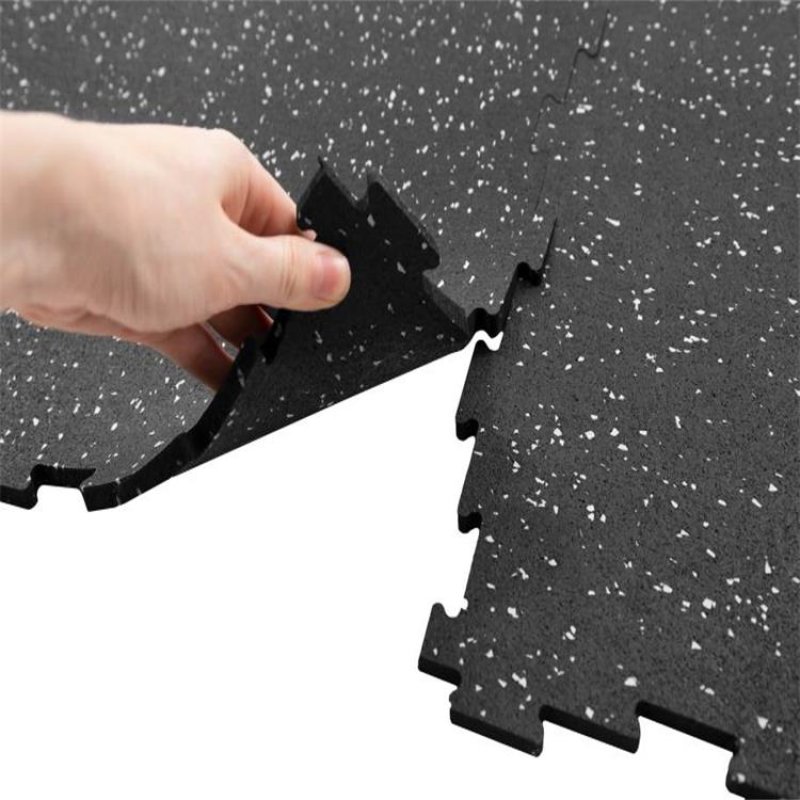 Commercial interlocking rubber floor tiles