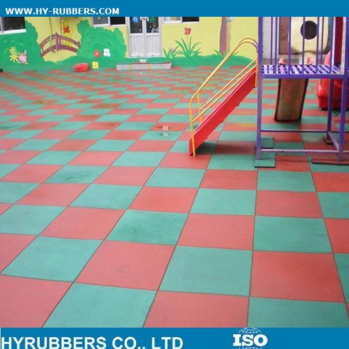 Recycle Green  Interlocking rubber floor tiles  exported to South America China factory
