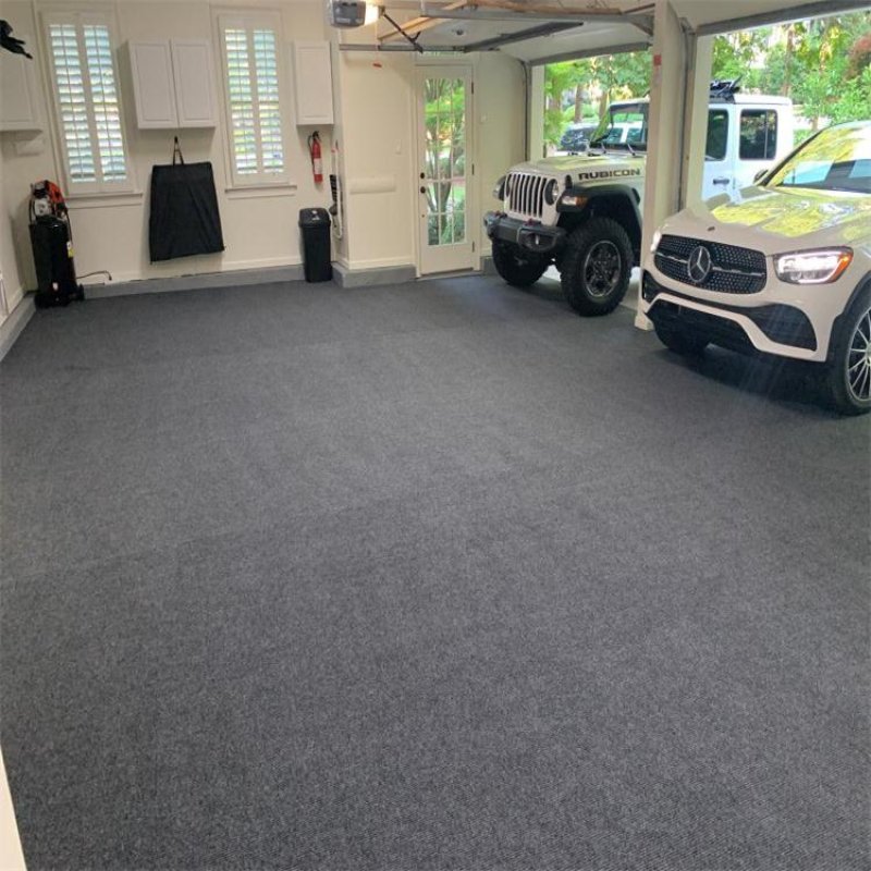 Commercial interlocking rubber floor tiles
