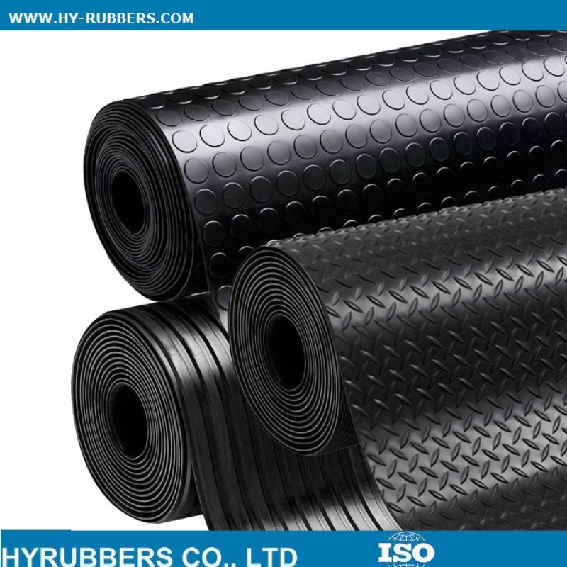 Black checker anti-slip rubber sheet