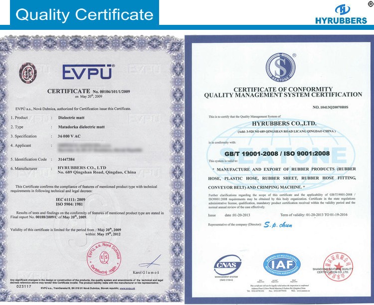Quality certificate